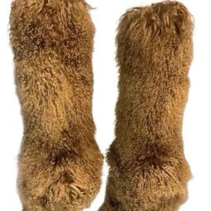 Real Fur Brown Knee Boots sizes 9.5,10